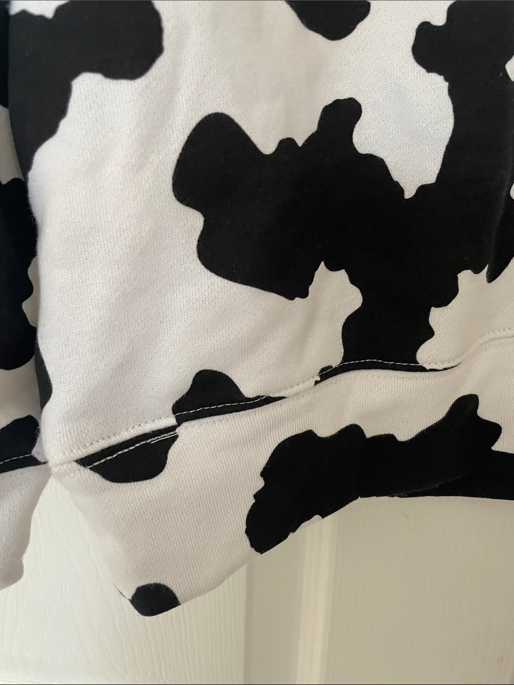 Charles River /Williams College Black & White Cow Print Quarter-Zip Sweatshirt - Picture 8 of 10
